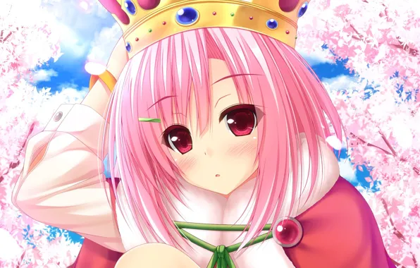 Wallpaper Girl Anime Crown Queen Japanese Bishojo Sakura