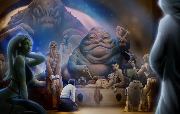Picture star wars, Leia Organa, princess leia, Leia Organa Solo, jabba, Jabba Desilijic Tiure, Jabba the …