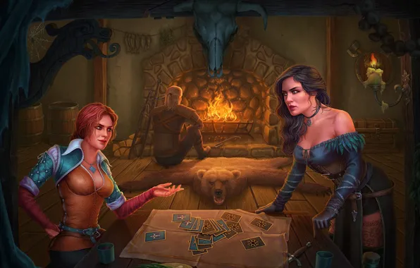 Picture The Witcher, Herald, Yennifer, Triss, Gwent
