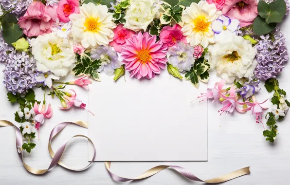 Picture flowers, tape, wood, pink, flowers, beautiful, composition, frame, floral