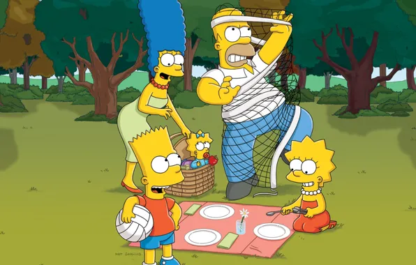 Picture Nature, The simpsons, Figure, Mesh, Homer, Maggie, Maggie, Simpsons, Bart, Art, Lisa, Cartoon, The Simpsons, …