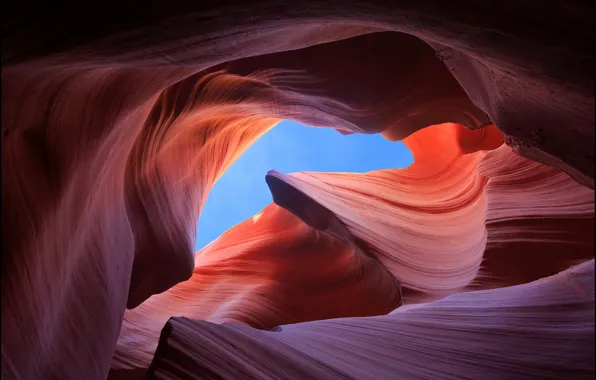 Wallpaper the sky, nature, rocks, texture, Antelope Canyon images for  desktop, section природа - download