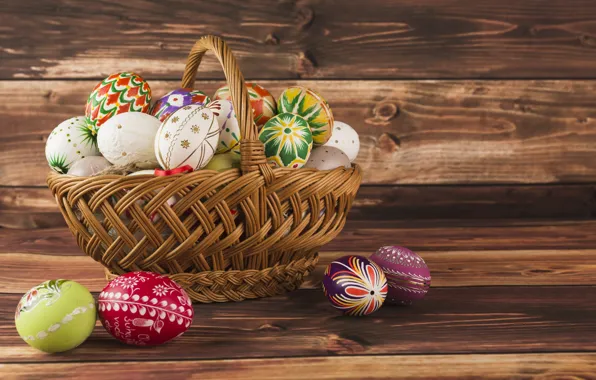 Picture holiday, basket, eggs, Easter