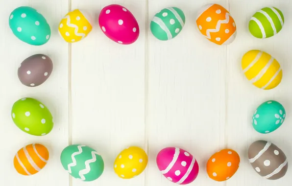 Picture eggs, spring, colorful, Easter, happy, wood, spring, Easter, eggs, holiday