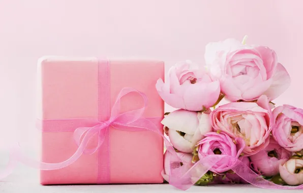 Picture flowers, gift, roses, pink, pink, flowers, beautiful, romantic, present, gift, roses, tender