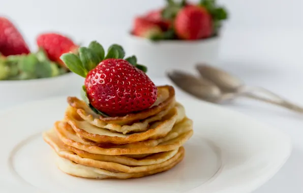 Picture food, strawberry, berry, pancakes