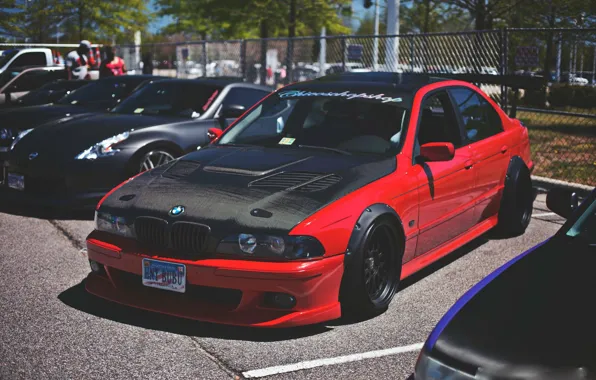 Picture BMW, RED, ROAD, WHELLS, FULL HD, DEMON
