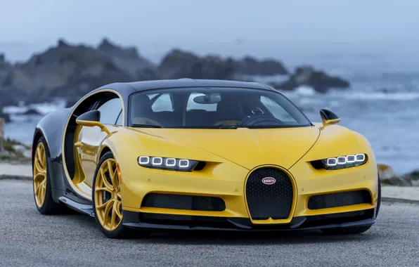 Picture Bugatti, yellow, Chiron