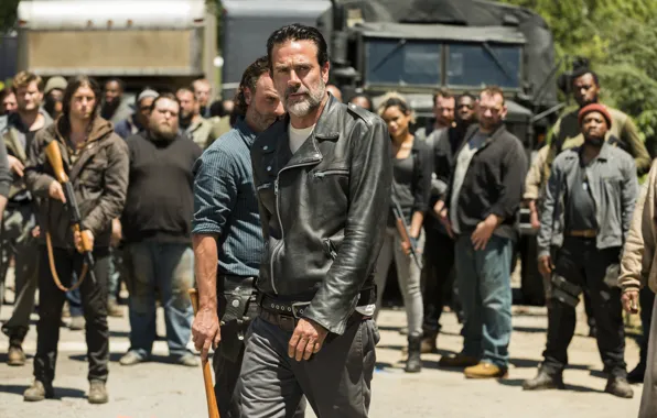 Picture Jeffrey Dean Morgan, The Walking Dead, Rick Grimes, Andrew Lincoln, Season 7, Negan