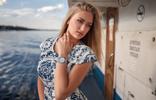 Picture pose, model, makeup, dress, hairstyle, blonde, beauty, Lisa, Dmitry Sn