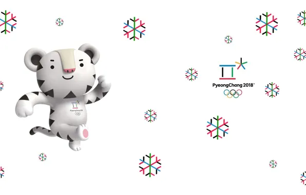 Picture White tiger, Soohorang, Saharan, Talisman, Pyeongchang, Olympic game