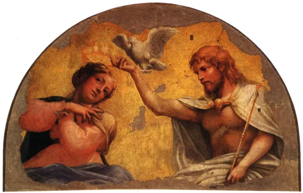Picture Maria, white dove, The adoration of the Magi, Antonio Allegri Correggio, high Renaissance, Italian painting, …