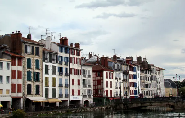 Picture France, Home, Channel, Building, Bridge, France, The bridge, Buildings, Canal, Bayonne, Bayonne
