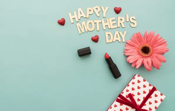 Picture flower, holiday, gift, Love, happy, box, lipstick, gift, lipstick, family, hear, Mothers day