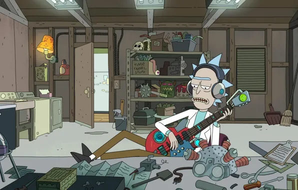 Picture guitar, garage, guitar, the series, plays, the cartoon series, stuff, garage, Cartoon, Rick, TV series, …