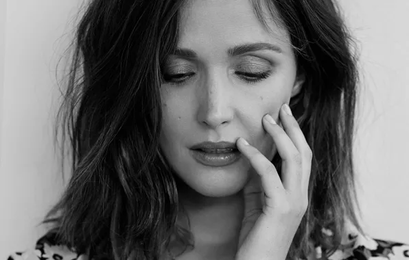 Picture portrait, makeup, actress, hairstyle, black and white, Rose Byrne, Rose Byrne, Glamour, 2016, Eric Guillemain