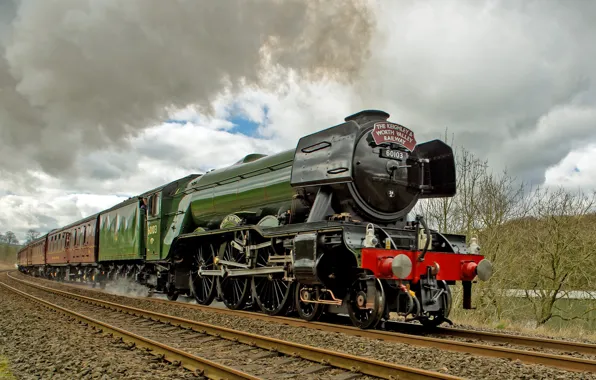 Picture train, the engine, railroad, Flying Scotsman