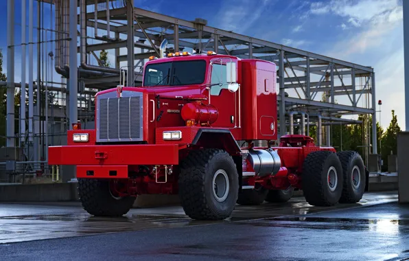 Picture red, pipe, truck, design, tractor, Kenworth, C500, 963