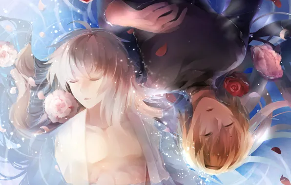 Picture anime, art, pair, two, sleep, fire emblem