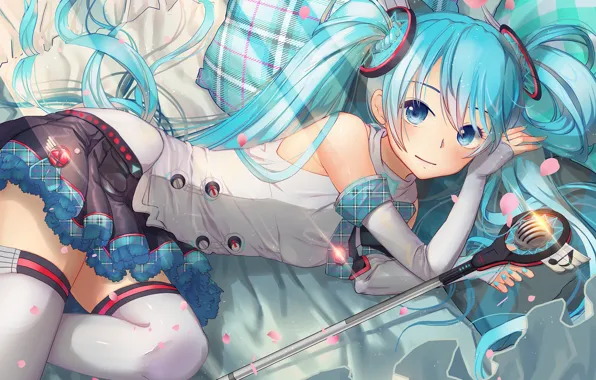 Picture girl, style, music, hair, microphone, vocaloid