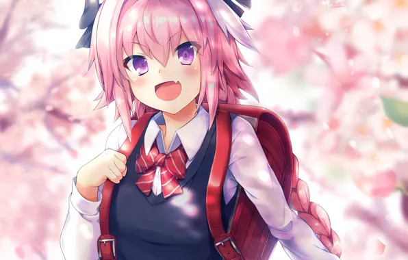 Picture girl, spring, schoolgirl, Fate / Grand Order