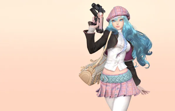 Picture girl, weapons, anime, art, Park Hanee, Pinky Girl~