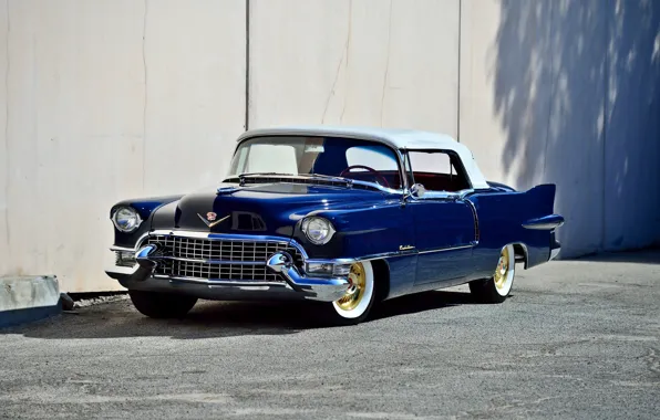 Picture Eldorado, Cadillac, vintage, convertible, blue, old, classic, 1955