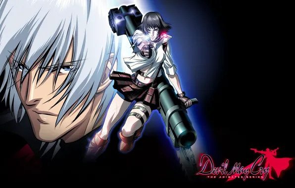 Picture shot, guy, killer, Dante, gray, Devil May Cry, Lady, evil eye, Devil may cry, super-weapons