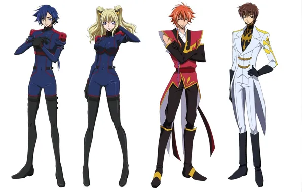 Picture boots, white background, guys, jumpsuit, Code Geass, military uniform, Code Geass, Renegade Akito, Akito the …