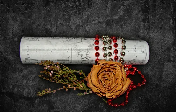 Picture notes, rose, beads, beauty is in simplicity, author's photo by Elena Anikina