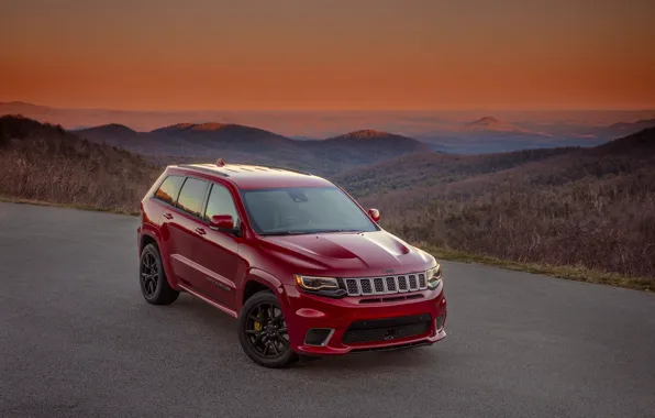 Picture car, red, nature, Jeep, Cherokee, Jeep Grand Cherokee Trackhawk, Grand Cherokee Trackhawk