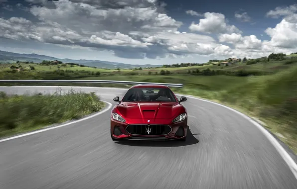 Picture car, Maserati, red, speed, fast, vegetation, Maserati Granturismo