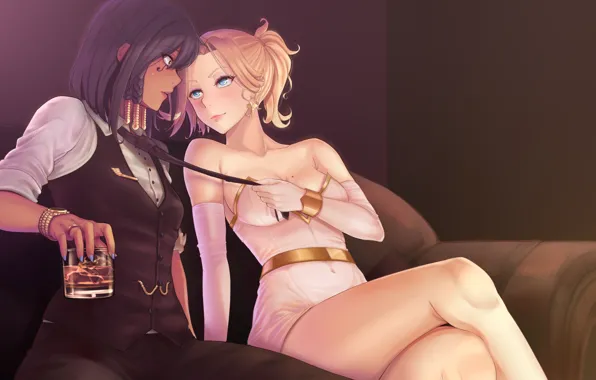Picture girls, the game, art, overwatch, mercy, pharah
