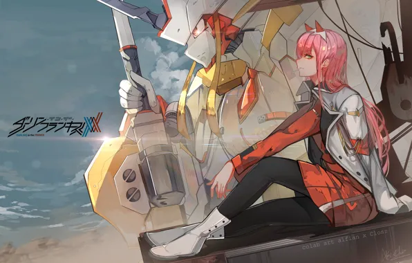 Picture girl, robot, art, Darling In The Frankxx