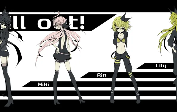 Picture style, strip, anime, art, Vocaloid, Vocaloid, characters
