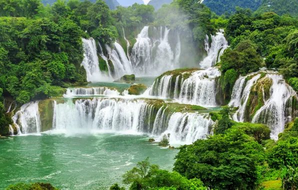 Picture Nature, Waterfall, Trees, China