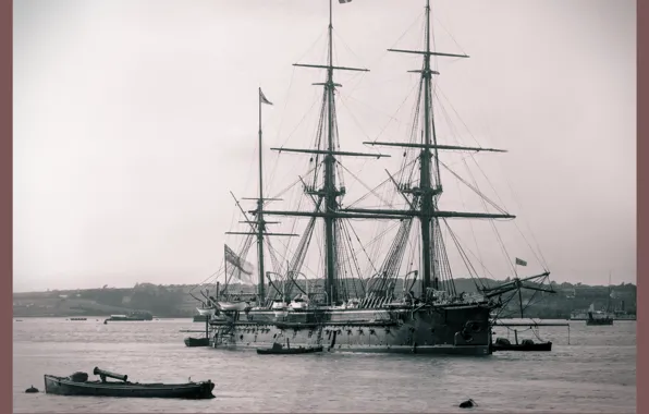 Picture retro, ship, sailing, 1902, swiftsure