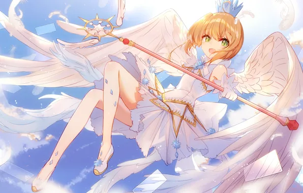 Picture wings, angel, girl, Card Captor Sakura