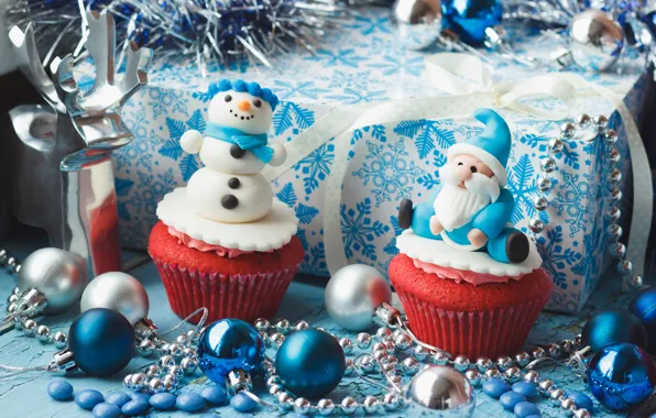 Picture decoration, toys, New Year, Christmas, happy, Christmas, New Year, Merry Christmas, Xmas, cupcake, cupcakes, decoration