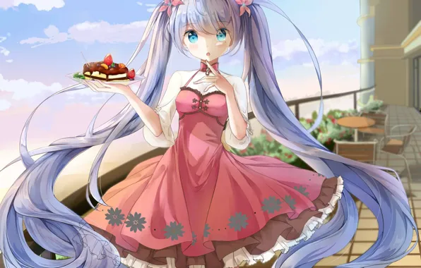 Picture Vocaloid, cake, Hatsune Miku