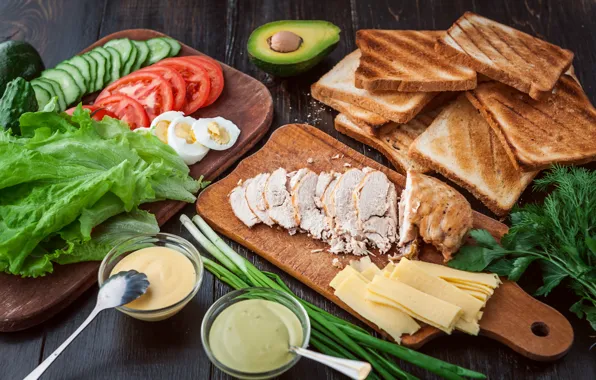 Picture greens, chicken, cheese, bread, meat, vegetables, sauce, sandwich, eggs, toast, avocado, sandwiches, tomato, sandwich, chicken, …