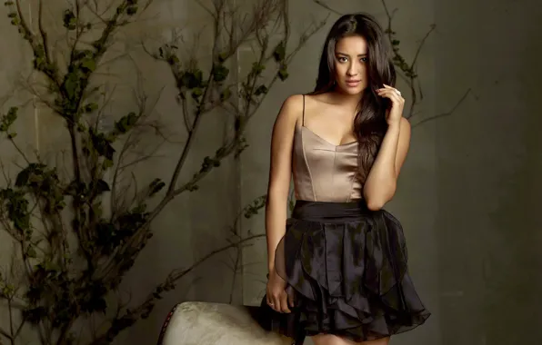 Picture look, girl, skirt, figure, blouse, Shay Mitchell