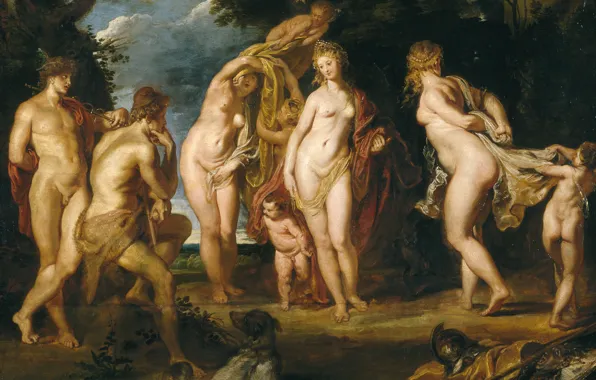 Picture erotic, picture, Peter Paul Rubens, mythology, The Judgment Of Paris, Pieter Paul Rubens