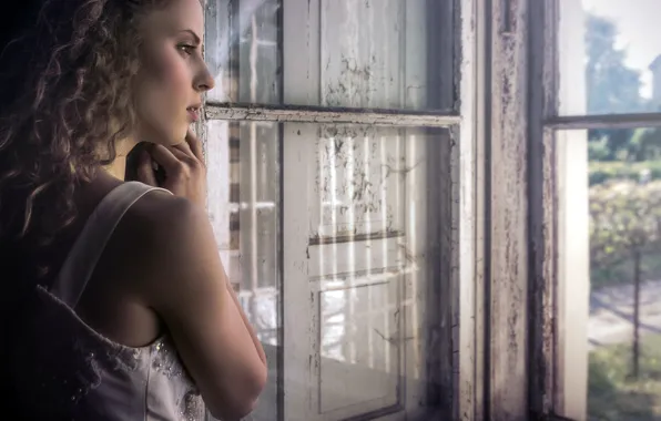 Picture girl, window, Karina Bratkowska