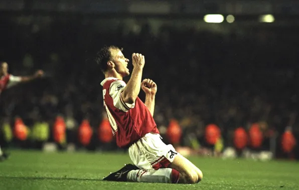 Picture joy, goal, Arsenal, pride, Dennis Bergkamp, Dutch football player
