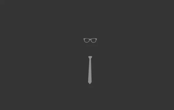 Picture style, grey, background, black, glasses, tie, grey background