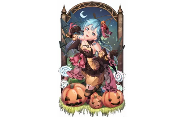 Picture girl, anime, Halloween