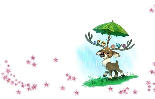 Picture the rain, deer, art, friends, children's, Piper Thibodeau, Daily Paint #1199. Raindeer