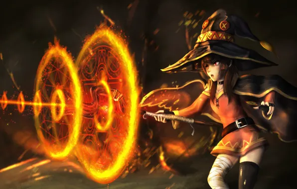 Picture fire, flame, hat, anime, asian, manga, wizard, japanese, oriental, asiatic, spark, light novel, spell, To …