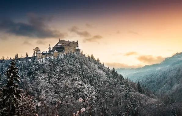 Picture winter, castle, mountain